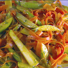 Shaved Carrot and Pear Salad with Curry Vinaigrette