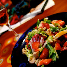 Chicken and Strawberries over Mixed Greens