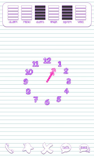 Scribbles Purple Analog Clock