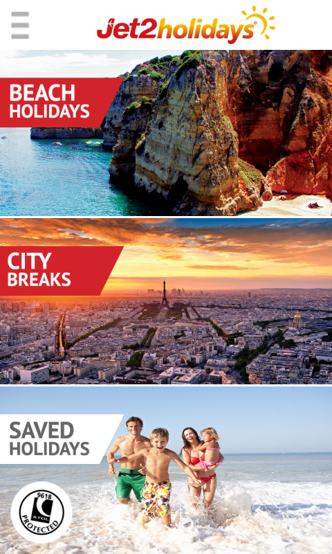 Android application Jet2holidays: Package Holidays screenshort