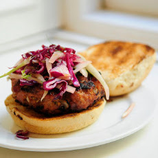 Smoky Pork Burgers with Fennel and Red Cabbage Slaw
