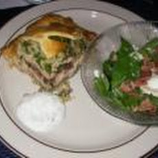 Salmon Mushroom Coulibiac With Sour Cream Dill Sauce