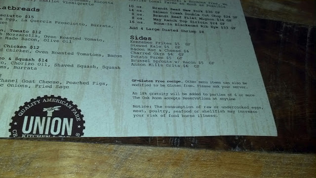 clearly marked menu