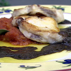 Monkfish with Olive Sauce and Tomato Compote