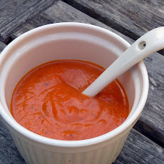 Roasted Red Pepper Sauce (or Soup!) with Creme Fraiche, Lime and Cumin