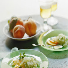 Basil Granita with Peaches