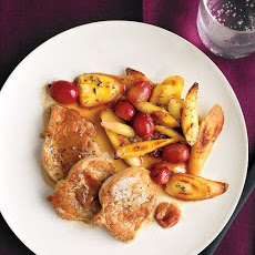 Pork Medallions with Parsnips and Grapes