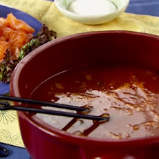 Savory Tomato Shabu Shabu with Seafood Dippers