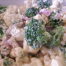 Broccoli, Cauliflower & Blue Cheese Salad