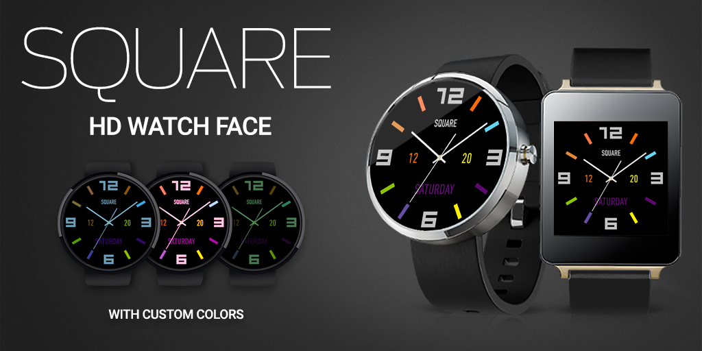 Android application Square HD Watch Face screenshort