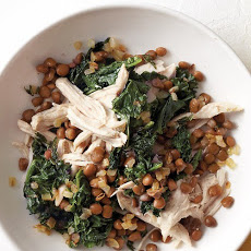 Shredded Chicken with Kale and Lentils