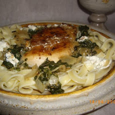 Spinach, Chicken and Feta Noodles