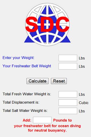 Scuba Weight Belt Calculator