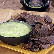 Peruvian Purple Potato Chips with Cilantro Aioli
