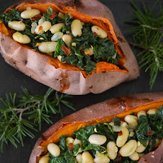 Stuffed Sweet Potatoes with Beans and Greens