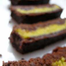 Pistachio Marzipan Brownie Tart