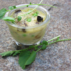 Poached wild mushroom frittata