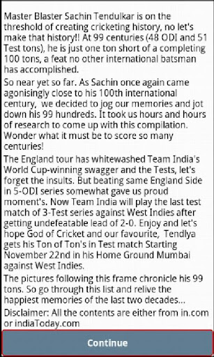 Sachin's Centuries