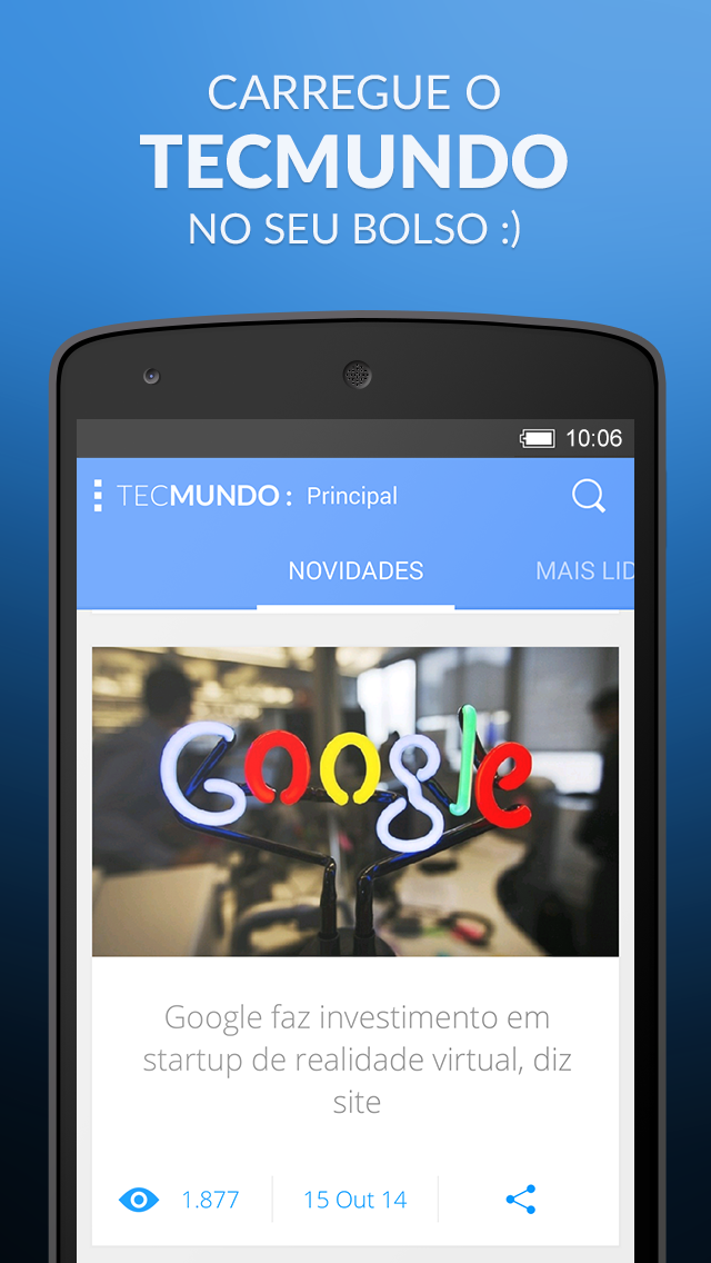 Android application TecMundo Notícias screenshort