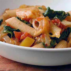Ziti Baked with Spinach, Tomatoes, and Smoked Gouda