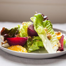 Red Leaf Salad with Roasted Beets, Oranges and Walnuts