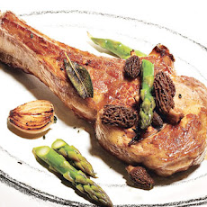 Veal Chops with Asparagus and Morels