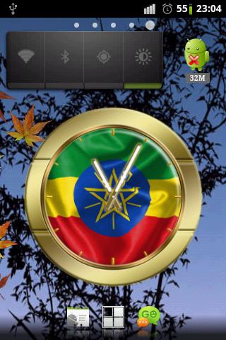 Ethiopia flag clocks