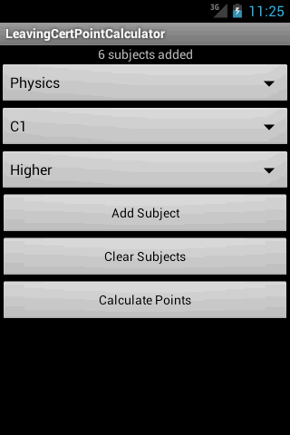 Leaving Cert Points Calculator