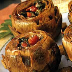 Artichokes Stuffed with Pancetta and Parsley