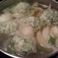 Boiled beef with parsley dumplings