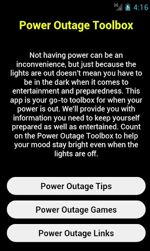 Power Outage Toolbox Games