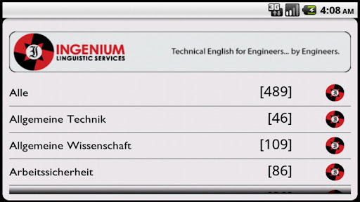 Technischer Vokabeltrainer: En