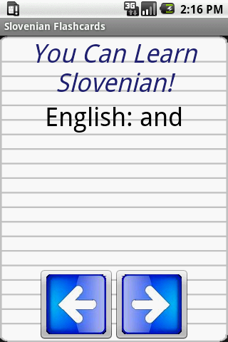 English Slovenian Flashcards