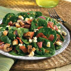Spinach Salad With Italian Marinated Mushrooms & Gorgonzola