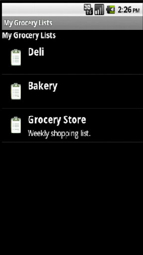 My Grocery Lists