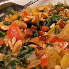 Creamy Pepper, Tomato & Spinach With Peanut Butter