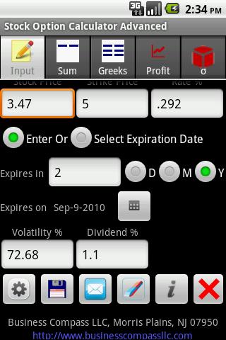 Stock Option Calculator Advanc