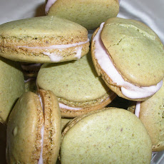 Pistachio Cardamom Macarons with Rosewater Icing