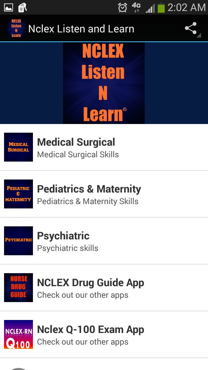 Android application NCLEX-Listen and Learn screenshort