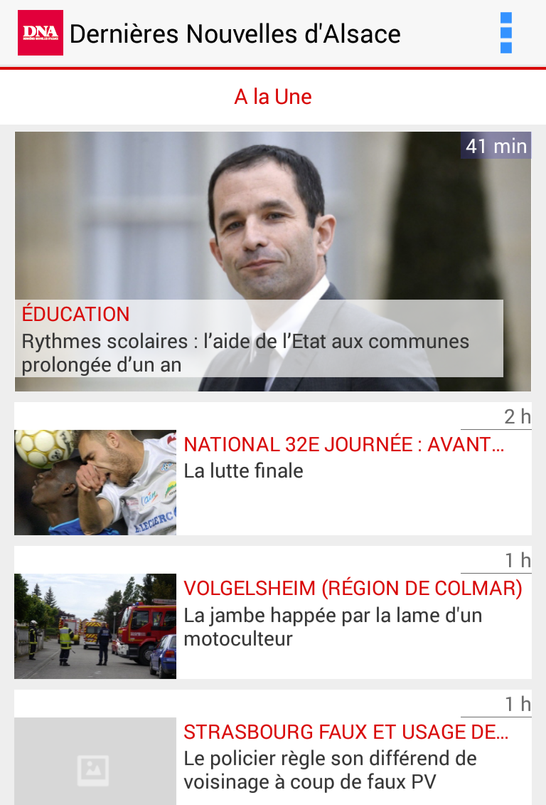 Android application Dernières Nouvelles d'Alsace screenshort