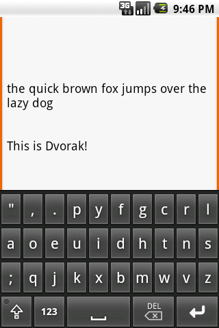 Dvorak keyboard