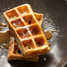 Crispy Waffles with Salted Caramel Coulis