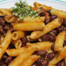 Pasta and Black Bean Salad With Roasted Red Pepper Dressing