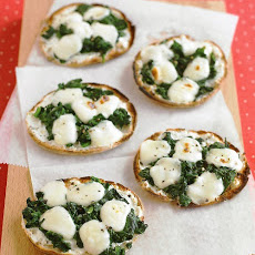 Mini Spinach-and-Cheese Pizzas
