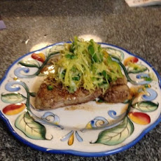 Pan Seared Pork Chop & Spaghetti Squash Slaw: