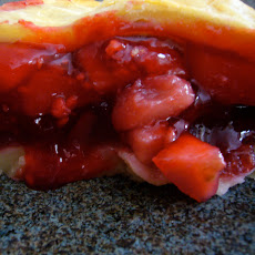 Drunken Raspberry and Portly Pear Pie