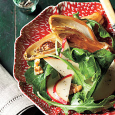 Whole Roasted Endives with Pear, Arugula, and Walnut Salad