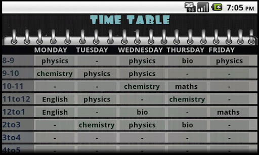 Wakeup Timetable
