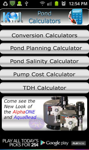 Pond Calculators