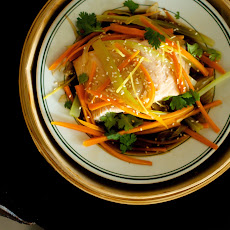 Steamed Wild Salmon with Ginger Veggie Broth